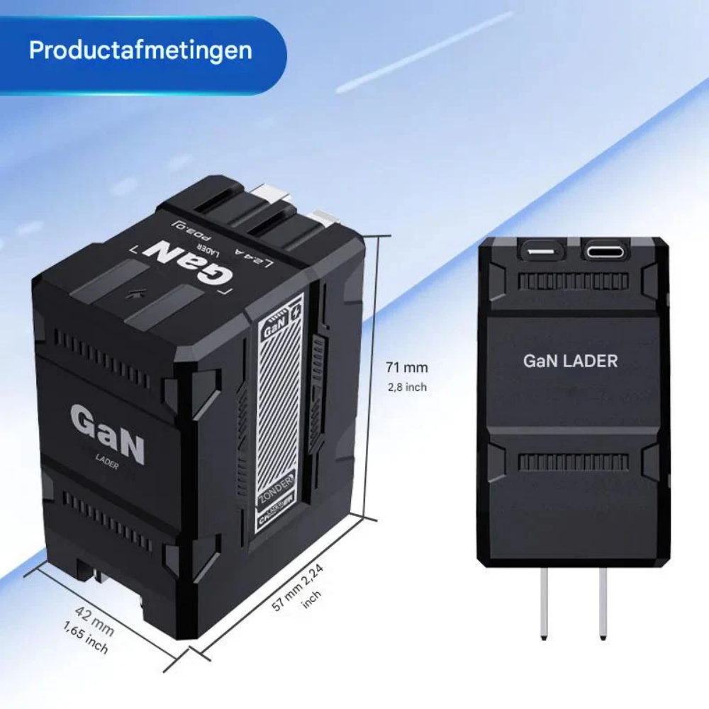 Elvoxen GaN 120W – Supersnel & Slim Opladen
