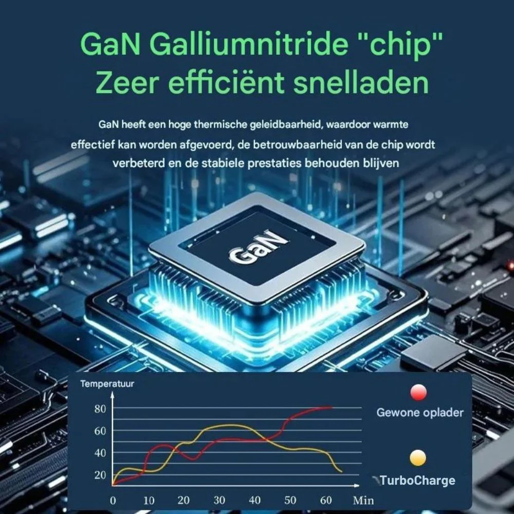 Elvoxen GaN 120W – Supersnel & Slim Opladen